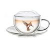Creano Tazza Termica Hummi, per Tè/Latte Macchiato, a Doppia Parete, con Motivo Colibrì | 250ml in Confezione Regalo Esclusiva, Rosso