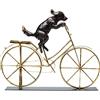 Kare Design oggetto decorativo Dog wity Bicycle, oro/nero, 44cm