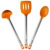 BRA Efficient Set 3 utensili da cucina, 36,5 cm, spatola, cucchiaio, casseruola, acciaio inox, nylon e silicone