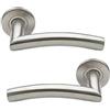Bricard Tempo 668453 - Maniglia per porta in acciaio INOX su rosetta, design classico, in acciaio INOX