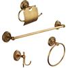 Kelelife ottone antico 4 pezzi set accessori da bagno - d'annata portasciugamani & porta salviette & porta carta igienica & ganci portasciugamani