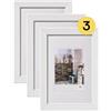 Walther designCornice Design Bianca 13 x 18 cm Confezione da 3, Cornice in Legno Grado HI318W3