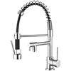 Ibergrif M22131 - Miscelatore da Cucina con Doccetta Estraibile, Rubinetto per Lavello con due Erogatori, Cromo
