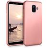 kwmobile Custodia Compatibile con Samsung Galaxy A6 (2018) Cover - Back Case Morbida - Protezione in Silicone TPU Effetto Metallizzato oro rosa metallizzato