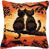 VERVACO Kit Cuscino Punto Croce Gatti su Un Ramo Set Ricamo Principianti Cuscini Gobelin Decorativi ca. 40 x 40 cm Accessori per Lavoretti Creativi DIY Casa Decor Hobby Adulti Cross Stitch