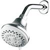 Ibergrif M20260 - Soffione Pioggia Snodo a Parete con Braccio, Diffusore Doccia Murale con 5 Getti, Cromo