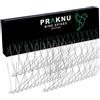Praknu Spuntoni Anti Piccioni in Acciaio Inox - 3,2 metri - 8 Strisce di 40cm - Dispositivo Dissuasore per Uccelli, Gatti, Rondini