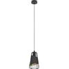Eglo Lampada a Sospensione Austell, Ø 16.5 cm, Acciaio Tessile, Nero