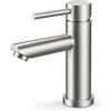 Ibergrif Rubinetto Bagno Lavabo Monocomando, Design Moderno in Acciaio Inox Antimpronta Grigio, Facile Installazione, M11103