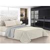 Italian Bed Linen Trapuntino Estivo Linea Elegant Made in Italy Copriletto Stampato in Morbida Microfibra - Trapunta Primavera Estate Mezza Stagione - Singolo 170x270cm, Grigio Chiaro/Panna