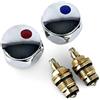Wärmer System Sostituzione standard Hot & Cold Tap 1/2 '' tappi testa metallo cromato rosso e blu top venduti in coppia