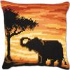 VERVACO Kit Cuscino Punto Croce Elefante Set Ricamo Principianti Cuscini Gobelin Decorativi ca. 40 x 40 cm Accessori per Lavoretti Creativi DIY Casa Decor Hobby Adulti Cross Stitch