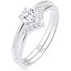 Elli Anello Solitario da Anniversario Donna Argento Inossidabile 925, Misura 12