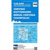 Istituto Geografico Centr Carta n. 108 Cervino Matterhorn, Breuil Cervinia, Champoluc 1:25.000. Carta dei sentieri e dei rifugi: IGC Wanderkarte