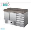 Banco Pizza Refrigerato 2 Porte, 6 Cassetti Non refrigerati, dim. mm 1420x700x1020h