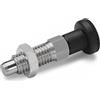 Ganter Normelemente GN 717-8-M12-BK-NI Bulloni in Acciaio Inox, Argento, Gewinde d2: M12, Set di 2 Pezzi