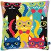 VERVACO Kit Cuscino Punto Croce Gatti Divertenti Set Ricamo Principianti Cuscini Gobelin Decorativi ca. 40 x 40 cm Accessori per Lavoretti Creativi DIY Casa Decor Hobby Adulti Cross Stitch