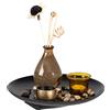 lachineuse - Vassoio Candela Deco Zen - Decorazione per la casa con piccolo vaso e fiori secchi - Diametro 25 cm - per ufficio, tavolino - Oggetto decorativo asiatico - idea regalo - rotondo