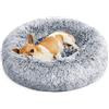 Feandrea Cuccia Cane Interno, Cuccia per Cani, Lettino per Animali Domestici a Ciambella, Cuscino Sfoderabile e Lavabile, Tappeto di Peluche, Diametro 50 cm, Grigio Ombré PGW037G01