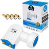 HB-Digital LNB FULL HD TV 3D + contatti placcati oro + protezione dagli agenti atmosferici (estraibile) in set HB digitale con spina placcata oro inclusa