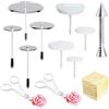 Woohome 7 Pz Chiodo Fiori Decorazione Della Torta, Woohome 4 Taglia Chiodo Fiori, 1 Pz Piping Flower Forbici e 1 Pz Porta Legna per Decorazione Torte, Cupcake, Chiodi, Aghi, Decorazione di Dolci