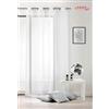 Linder 110/10/377AB-Tenda Trasparente a Tinta Unita in Poliestere, Colore: Bianco, 150 cm