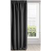 Eurofirany Logan Tenda Oscurante Extra Lunga-1 unità, Rod Pocket, Fettuccia Arricciatenda, Blocco della Luce, Oscuramento della Stanza, Camera da Letto, Soggiorno, Poliestere, Nero, 135x270 cm