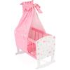 Bayer Chic 2000 - Culla per bambole fino a 46 cm, letto per bambole, mobili per bambole, stelle rosa, 31 x 50 x 72 cm