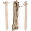 La cordeline CJN24 Cordella Giardino Sacchetto Lino Ecru 10 m con 2 Paletti Faggio 4 mm 10,2 x 1,5 x 10,2 cm
