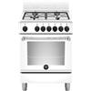 Ⓜ️🔵🔵🔵👌 LA GERMANIA AMN664EBV - Cucina bianca, 4 fuochi gas, forno elettrico multifunzione, 60x60 cm, Serie Americana, Classe A