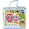 VERVACO Kit Latch Hook Cuscino Gufi su Un Ramo Kit Gancio di Chiusura Tappeto ca. 40 x 40 cm Set Ricamo Principianti Casa Decorazioni attività Creative Adulti Hobby Rilassanti Gobelin Cuscino