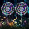HELESIN Luci Solari Esterno Decorative, 2 Pezzi LED Luci Esterno Giardino, IP65 Impermeabile Lampada, Solari Fuochi d'Artificio per Patio, Prato e Giardino (Arcobaleno Colorato)