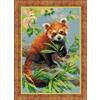 RIOLIS Panda Rosso Ricamo a Punto Croce, Cotone, Multicolore, 21 x 30 x 0,1 cm