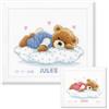 VERVACO Kit Punto Croce Contato ORSACCHIOTTO CHE SONNECCHIA Annuncio Nascita Punto Croce ca. 23 x 18 cm Regalo Personalizzato Set Fai Da Te Attività Creative Adulti Benvenuto Bambino Cross Stitch