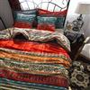 Qucover - Set Copripiumino 155_x_220_cm in 100% Cotone, Biancheria da Letto Una Piazza e Mezza, e 1 Federe 80_x_80_cm, con Stampa Nazionale/Boho Stile