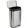 Amazon Basics Pattumiera rettangolare con chiusura silenziosa, 50 l / 13.2 gallon, Nichel satinato