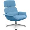 KNOLL poltrona girevole KN02 in tessuto con schienale alto reclinabile - KN02-B-A-K102113