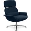 KNOLL poltrona girevole KN02 in tessuto con schienale alto reclinabile