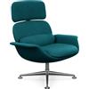 KNOLL poltrona girevole KN02 in tessuto con schienale alto reclinabile - KN02-B-A-K102115