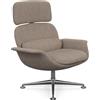 KNOLL poltrona girevole KN02 in tessuto con schienale alto reclinabile - KN02-B-B-H8002