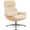 KNOLL poltrona girevole KN02 in tessuto con schienale alto reclinabile - KN02-B-B-H80012