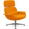 KNOLL poltrona girevole KN02 in tessuto con schienale alto reclinabile - KN02-B-B-H80040