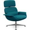 KNOLL poltrona girevole KN02 in tessuto con schienale alto reclinabile - KN02-B-B-H80042