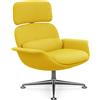 KNOLL poltrona girevole KN02 in tessuto con schienale alto reclinabile - KN02-B-B-H80051