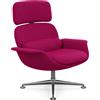 KNOLL poltrona girevole KN02 in tessuto con schienale alto reclinabile - KN02-B-B-H80052