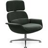 KNOLL poltrona girevole KN02 in tessuto con schienale alto reclinabile - KN02-B-B-K78448