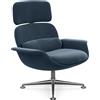 KNOLL poltrona girevole KN02 in tessuto con schienale alto reclinabile - KN02-B-B-K78463