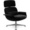 KNOLL poltrona girevole KN02 in tessuto con schienale alto reclinabile - KN02-B-B-K78466