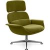 KNOLL poltrona girevole KN02 in tessuto con schienale alto reclinabile - KN02-B-B-K78474