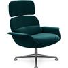 KNOLL poltrona girevole KN02 in tessuto con schienale alto reclinabile - KN02-B-B-K78481